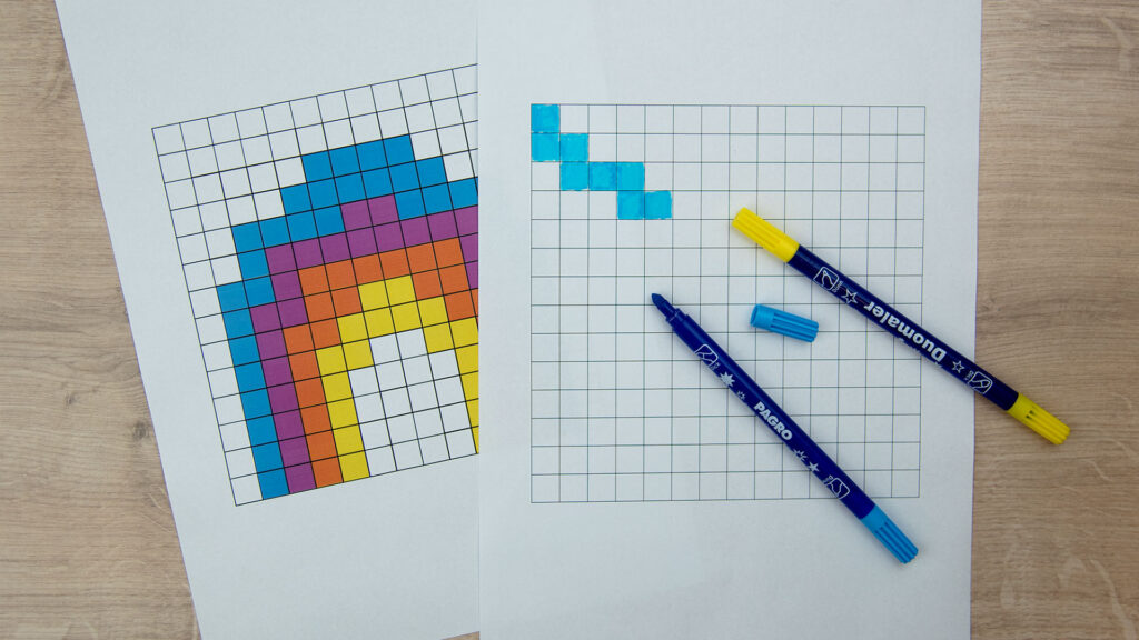 Regenbogen-Wandbild - Schritt 1