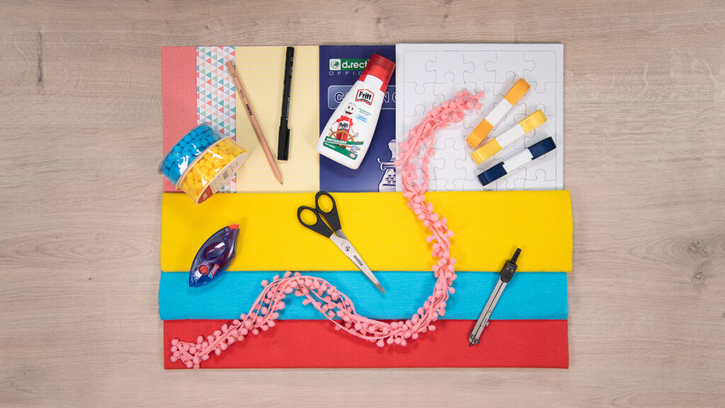 kleine Schultüte mit DIY Puzzle - Bastelmaterial