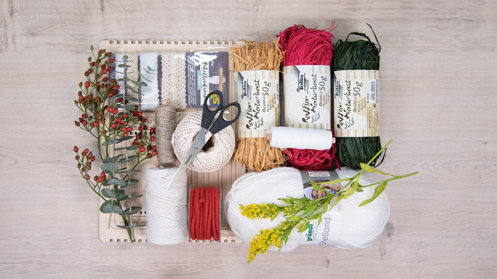 Herbstlicher Webrahmen - Bastelmaterial