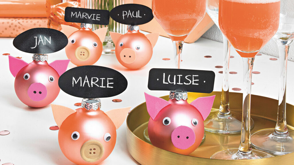Schweinchen-Namensschilder