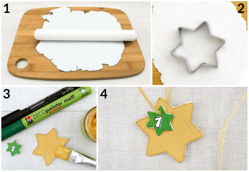 Adventkranz mit FIMO-Sternen - Schritte