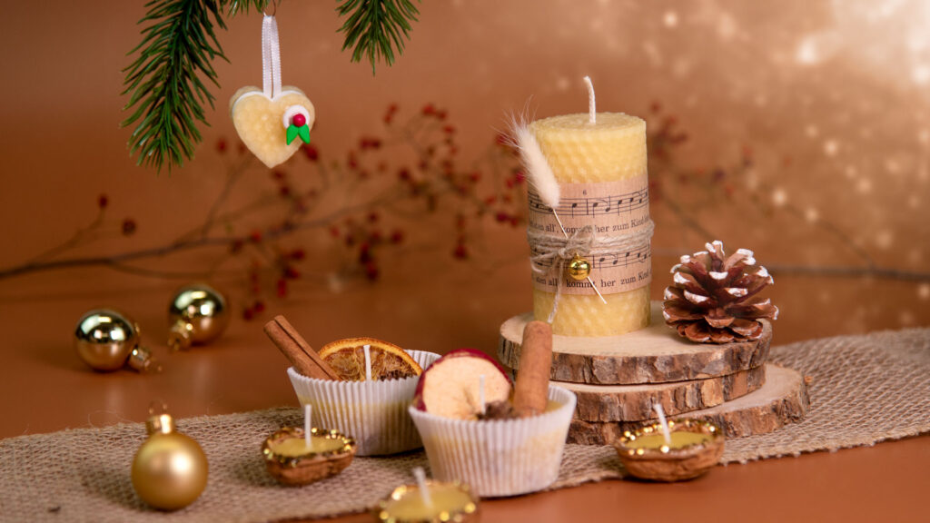 Weihnachtliche Bastelideen aus Bienenwachs