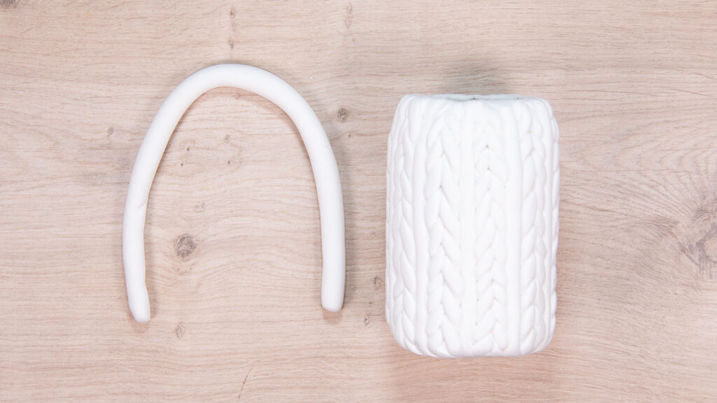 Vase mit FIMO Strickmuster - Schritt 2
