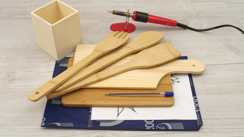 Stylische Küchenhelfer mit Brandmalerei - Bastelmaterial