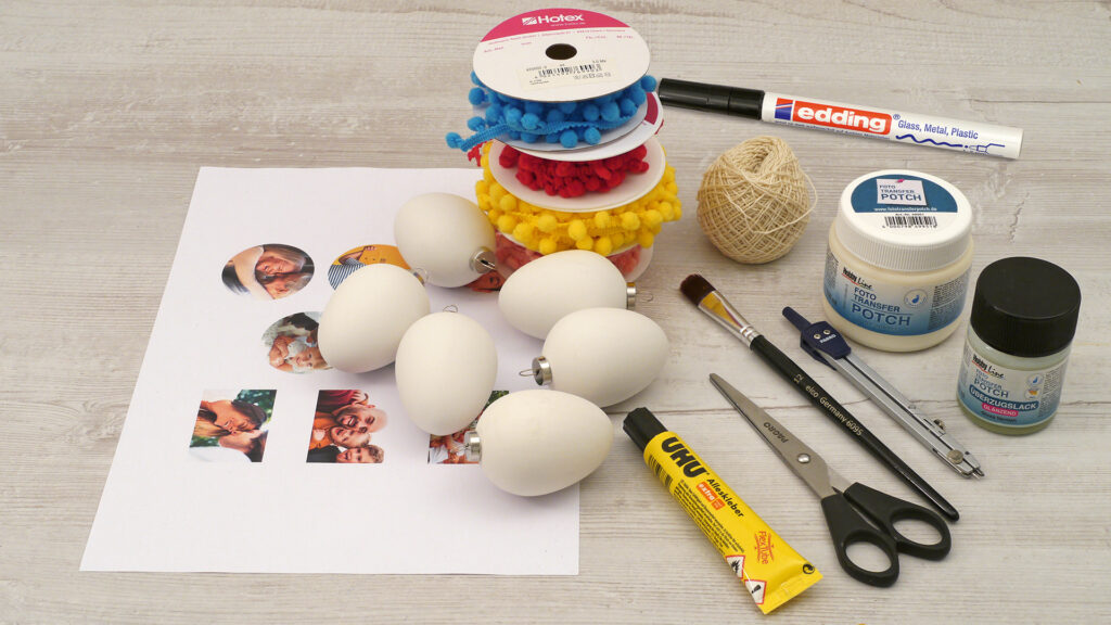 Ostereier mit Fotos - Bastelmaterial