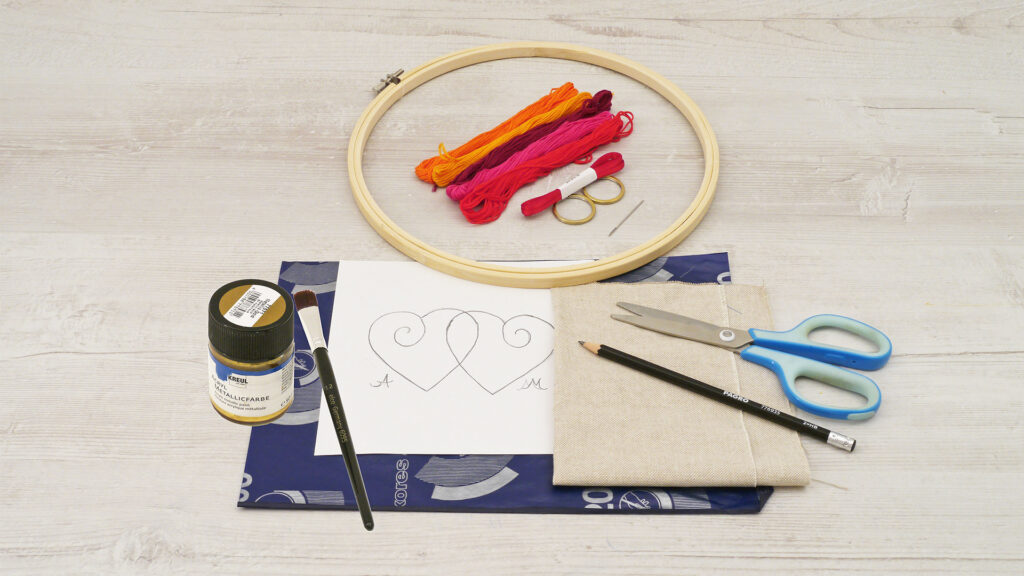 Ringkissen mit Stickrahmen - Bastelmaterial