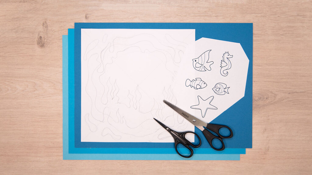 Layered Paper Art - Unterwasserwelt - Schritt 3