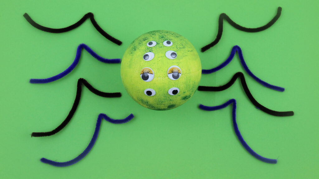 Spinne aus Styroprkugel- Schritt 2