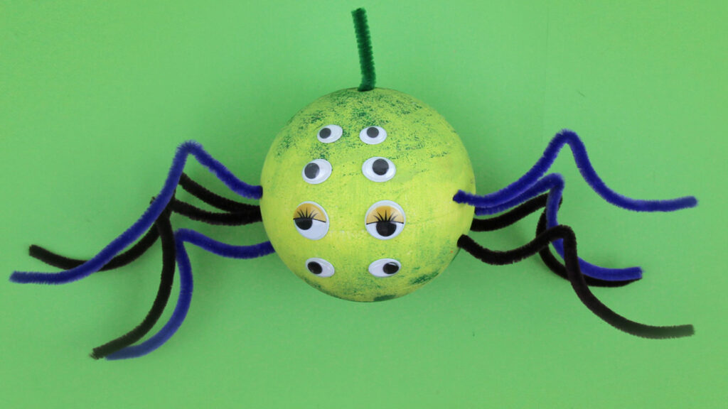Spinne aus Styroprkugel- Schritt 3