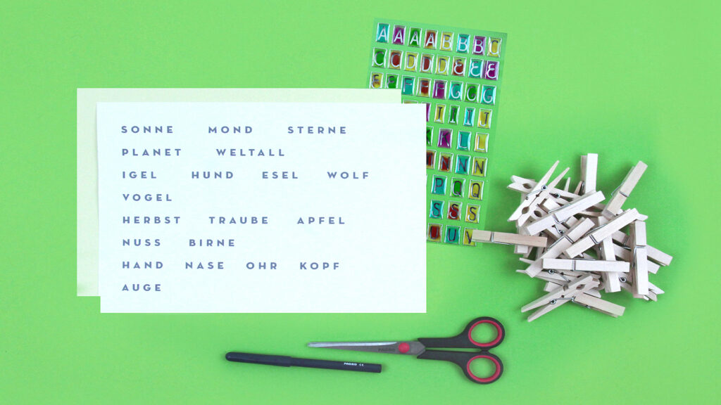 Buchstabenspiel - Bastelmaterial