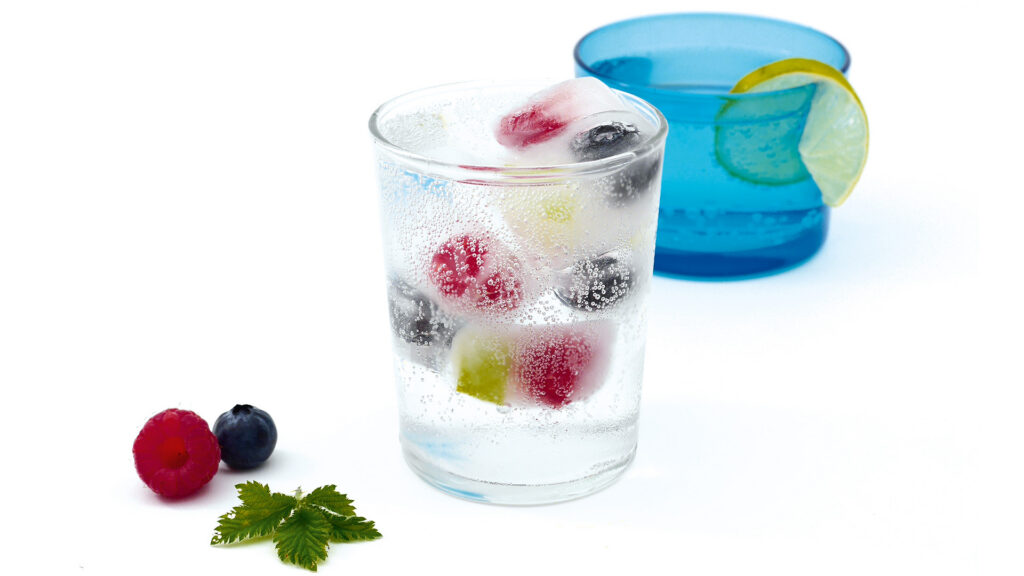 Eiswürfel mit Früchten