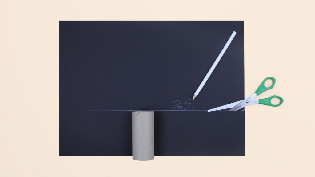 Rauchfangkehrer aus Toilettenpapier-Rolle - Schritt 1