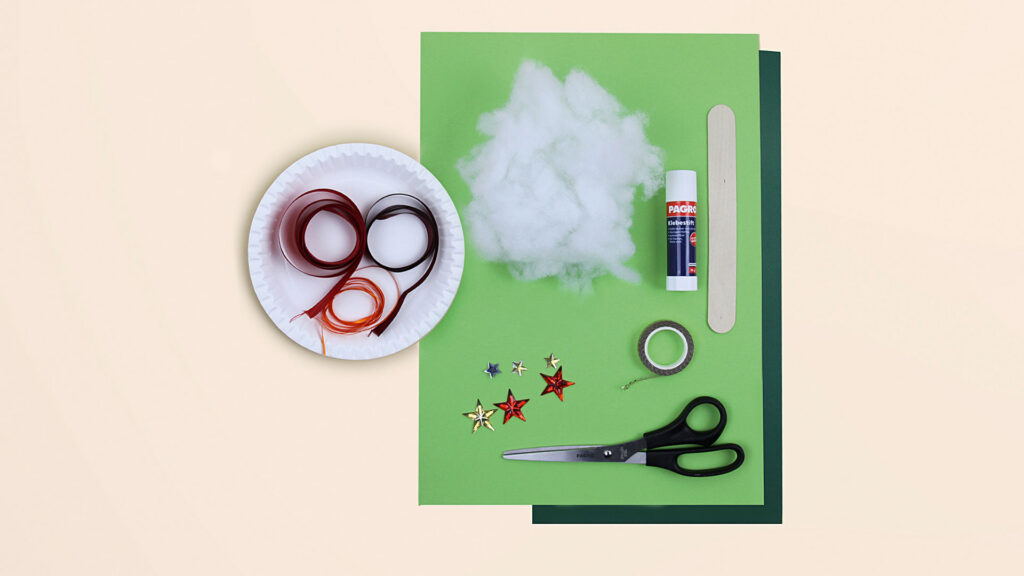 Wichtelmützen aus Pappteller und Papier - Bastelmaterial
