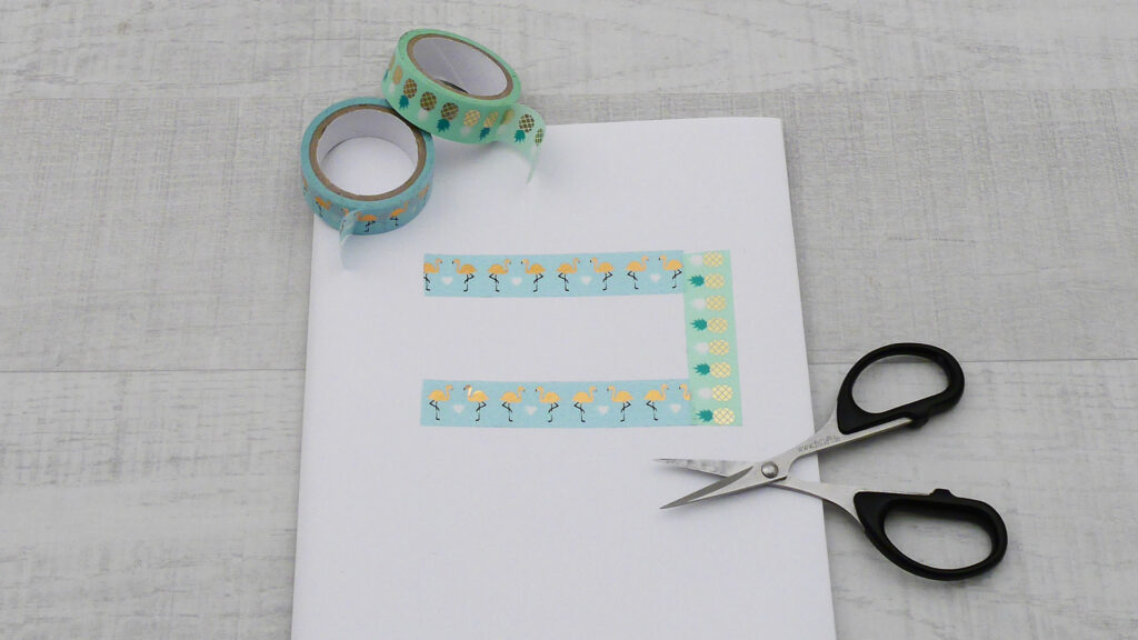 Washi Tape auf Heftumschlag