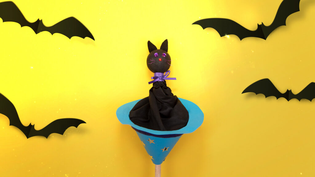 Katze als Stabpuppe