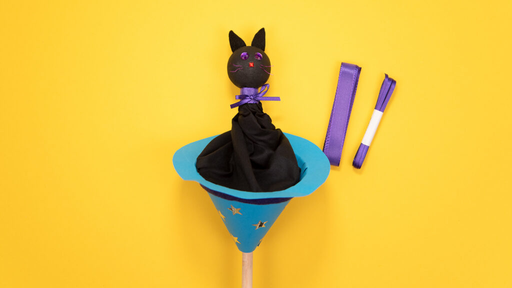 Katze als Stabpuppe - Schritt 8