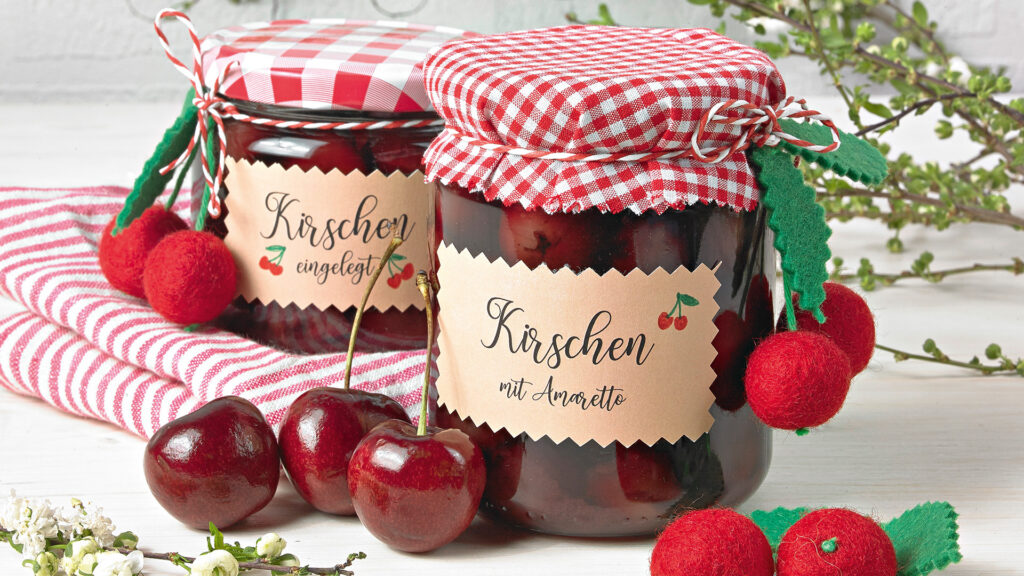 verzierte Marmeladengläser