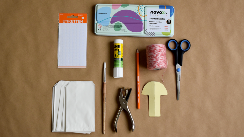 Papier-Fliegenpilze - Material