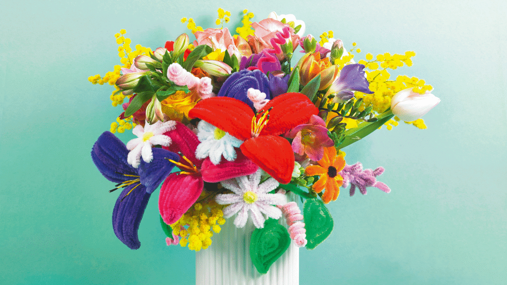 Chenilledraht Blumenstrauß