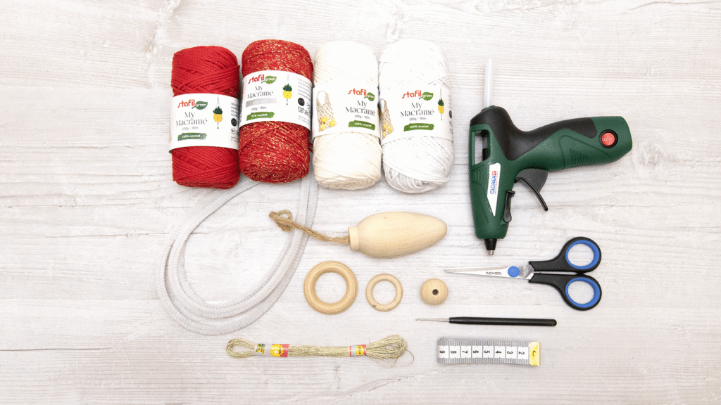 Makramee-Christbaumschmuck - Material