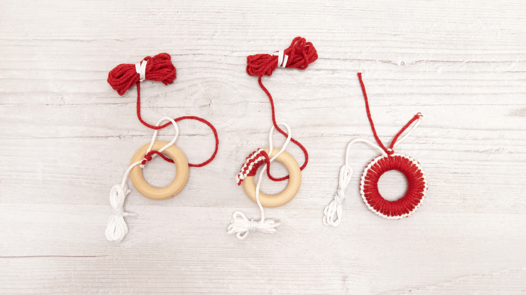 Makramee-Christbaumschmuck - Schritt 1