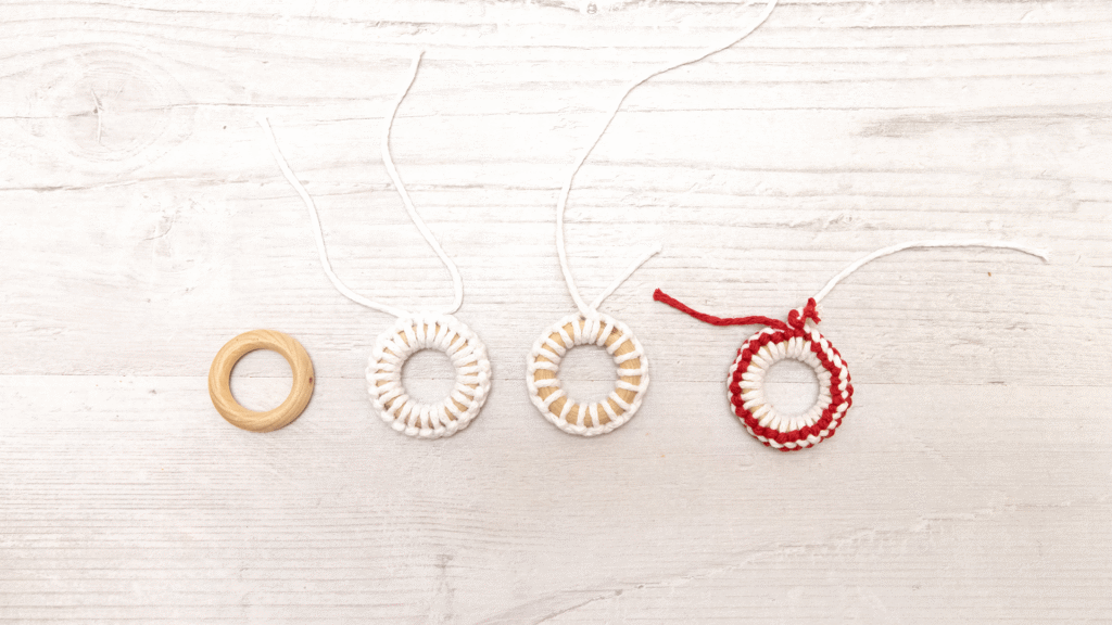 Makramee-Christbaumschmuck - Schritt 2