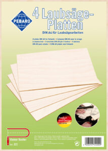 PEBARO Laubsäge-Platten A4 3mm 4 Stück braun