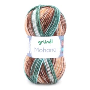 GRÜNDL Wolle Mohana 100g grün/braun/camel
